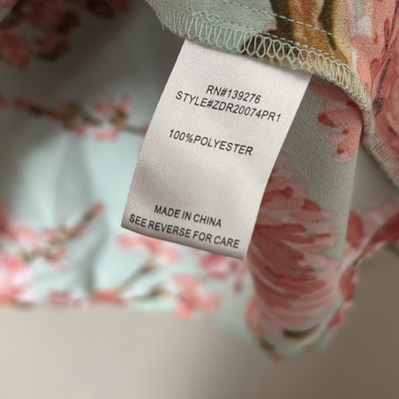 DR2 Floral Women’s Sleeveless Top XL Mint Pink - Picture 4 of 5